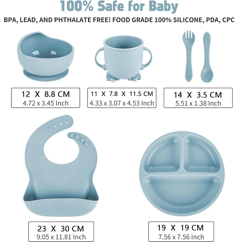 Children's Dishes Set Baby Silicone Tableware 6PCS