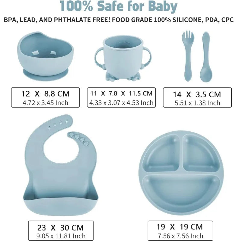 Children's Dishes Set Baby Silicone Tableware 6PCS